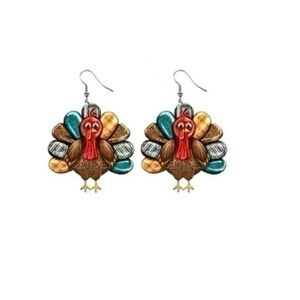 Adorable Thanksgiving Turkey Earrings 🦃